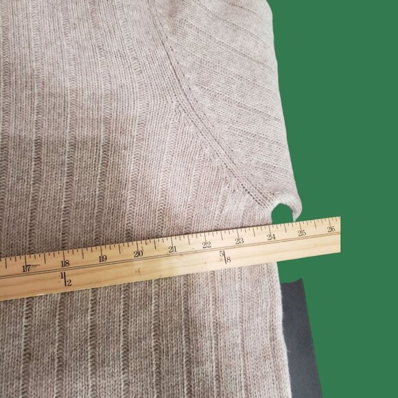 Giorgiolini Mens 100% Wool Ribbed Knit Pullover Sweater Beige Large - Picture 3 of 10